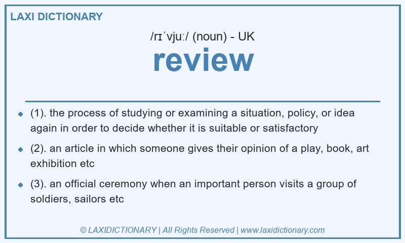 Definition review in British English