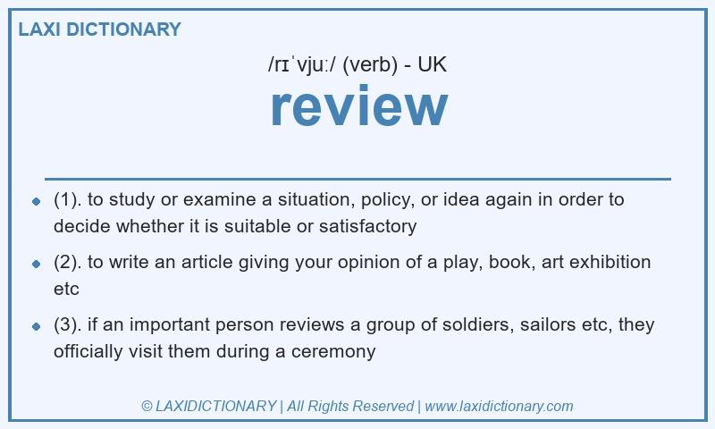 Definition review in British English