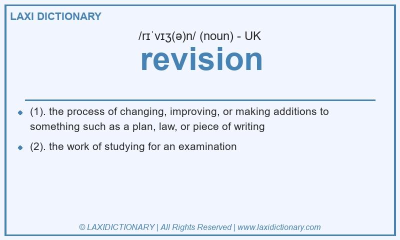 Definition revision in British English