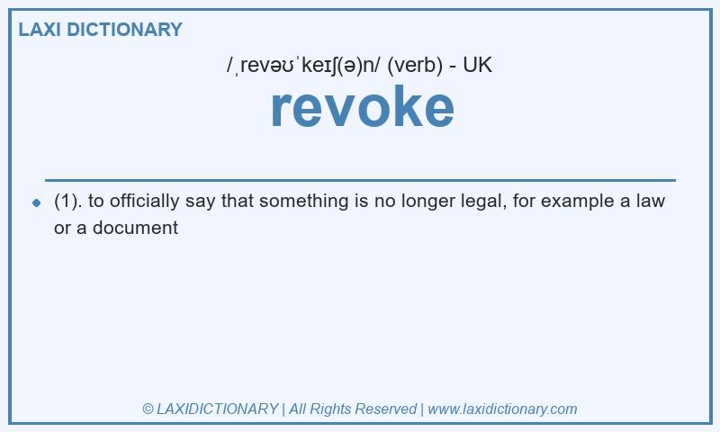 Definition revoke in British English
