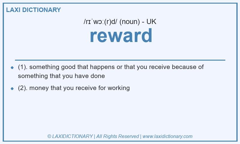 Definition reward in British English