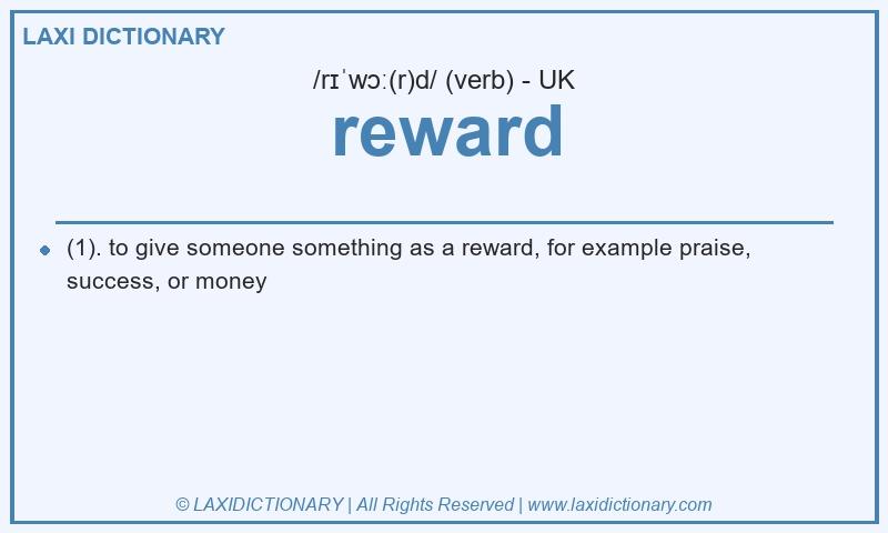 Definition reward in British English