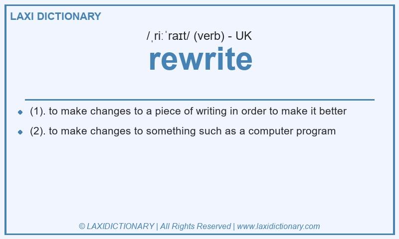 Definition rewrite in British English