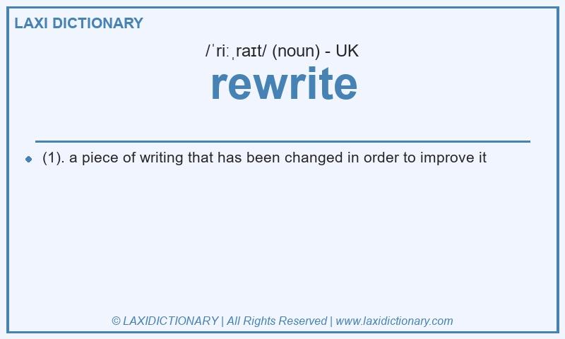 Definition rewrite in British English
