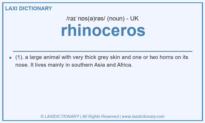 Definition rhinoceros in British English