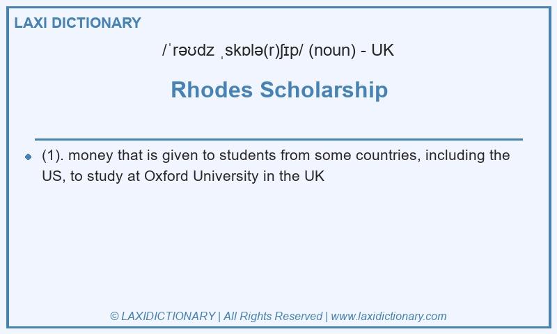 Definition Rhodes Scholarship in British English