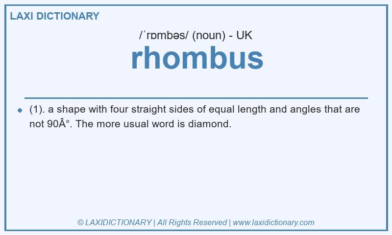 Definition rhombus in British English