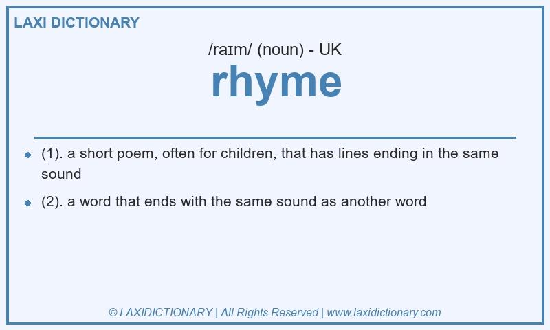 Definition rhyme in British English