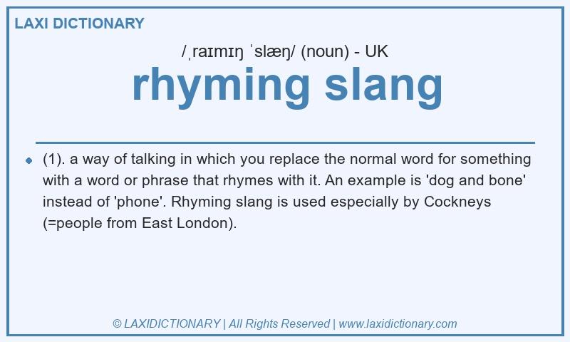Definition rhyming slang in British English