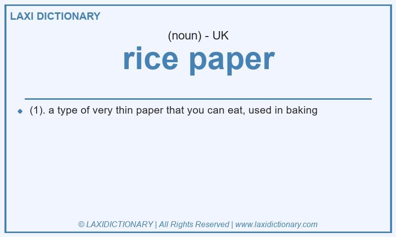 Definition rice paper in British English