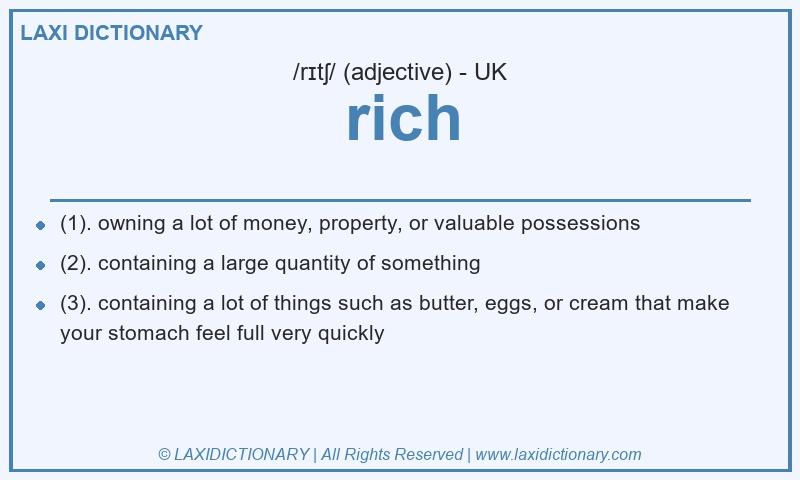 Definition rich in British English