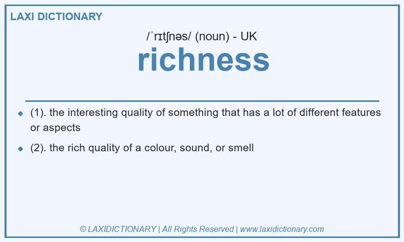 Definition richness in British English