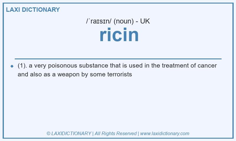 Definition ricin in British English