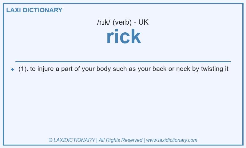 Definition rick in British English