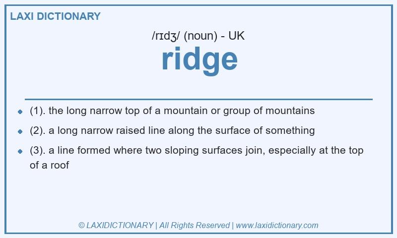 Definition ridge in British English