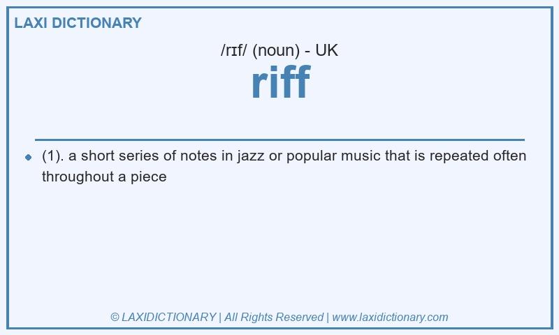 Definition riff in British English