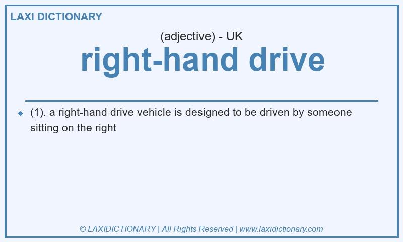 Definition right-hand drive in British English