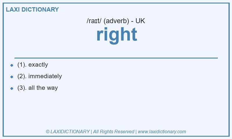 Definition right in British English