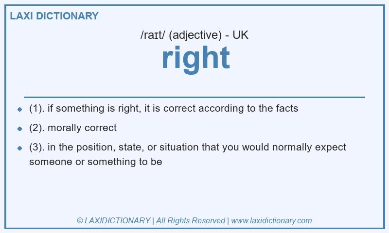 Definition right in British English