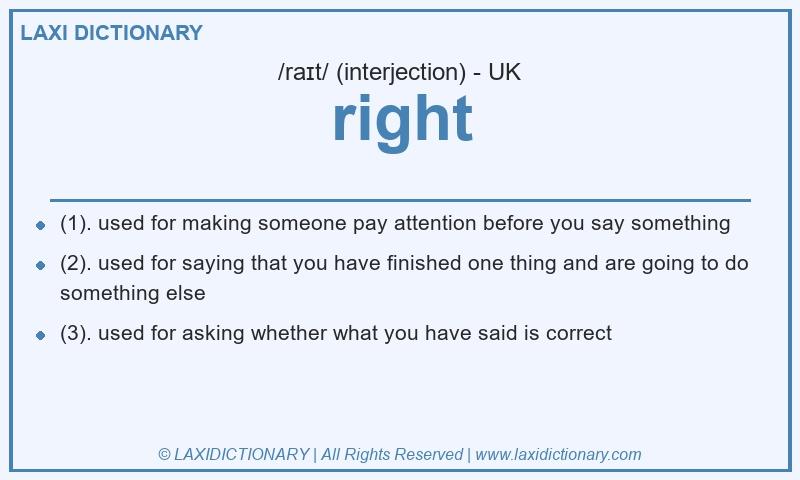 Definition right in British English
