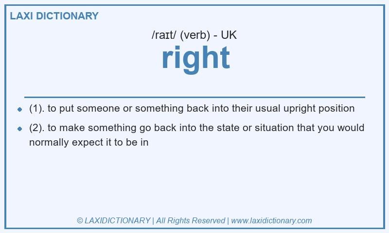 Definition right in British English