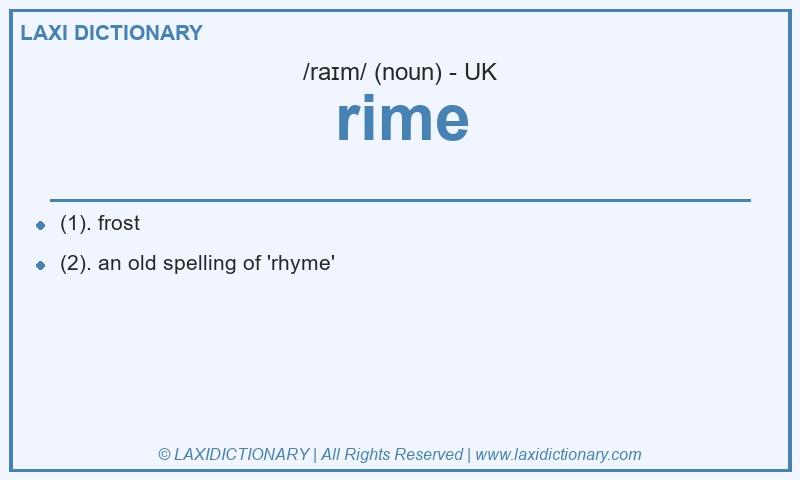 Definition rime in British English