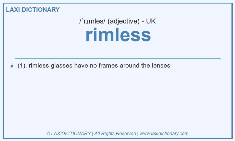 Definition rimless in British English