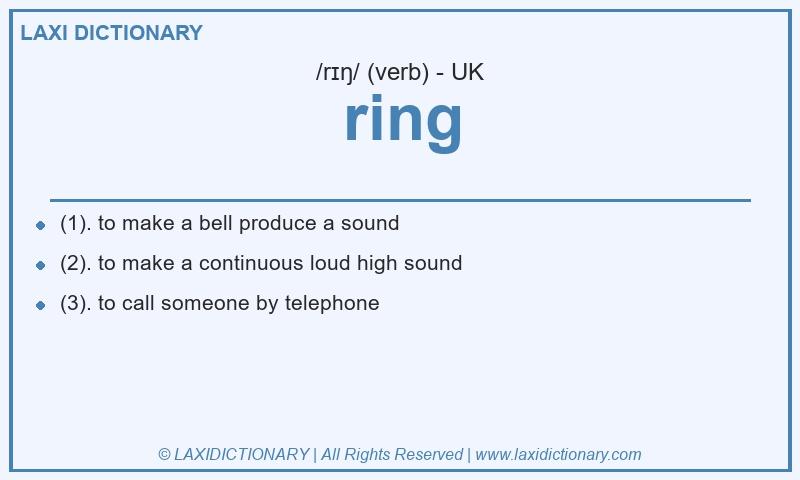 Definition ring in British English