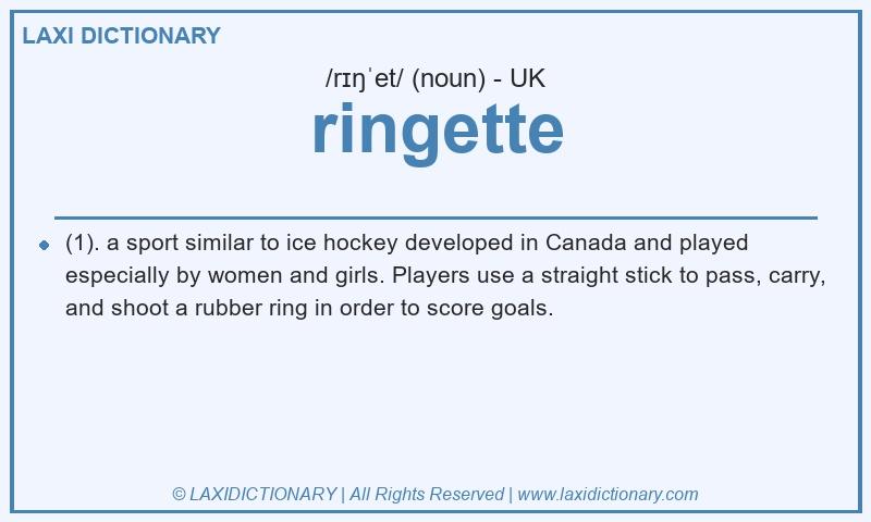 Definition ringette in British English