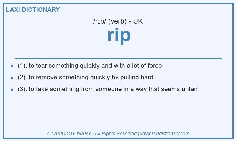 Definition rip in British English