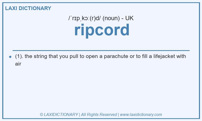 Definition ripcord in British English