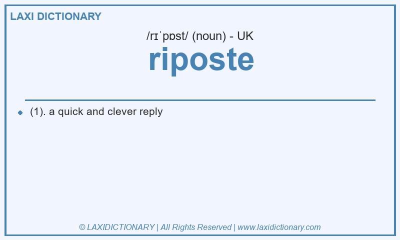 Definition riposte in British English
