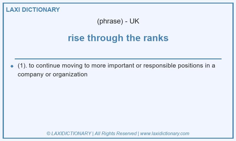 Definition rise through the ranks in British English