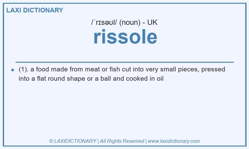 Definition rissole in British English
