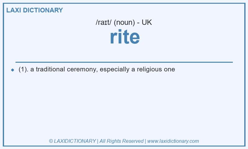 Definition rite in British English