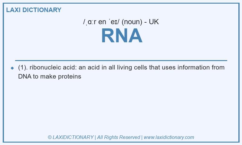 Definition RNA in British English