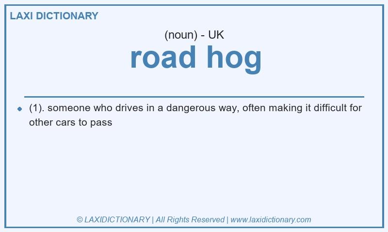 Definition road hog in British English