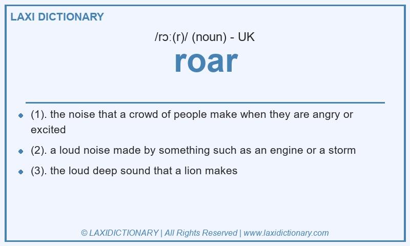 Definition roar in British English