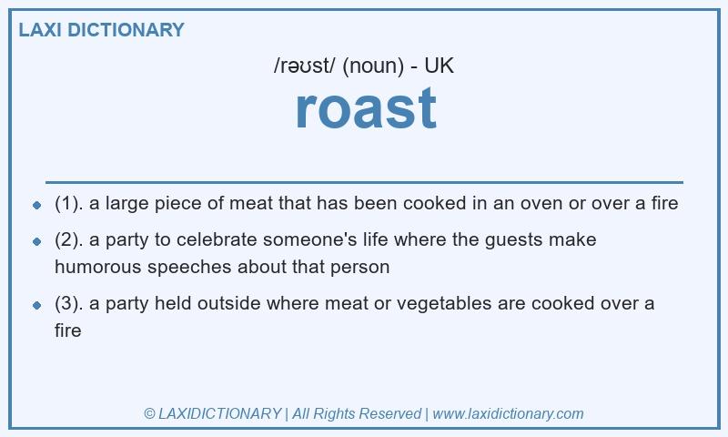 Definition roast in British English