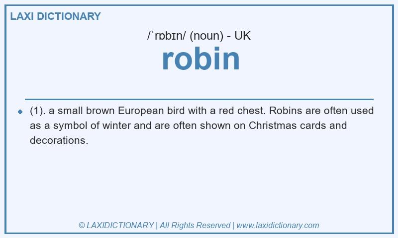 Definition robin in British English