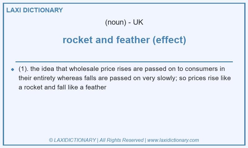 Definition rocket and feather (effect) in British English