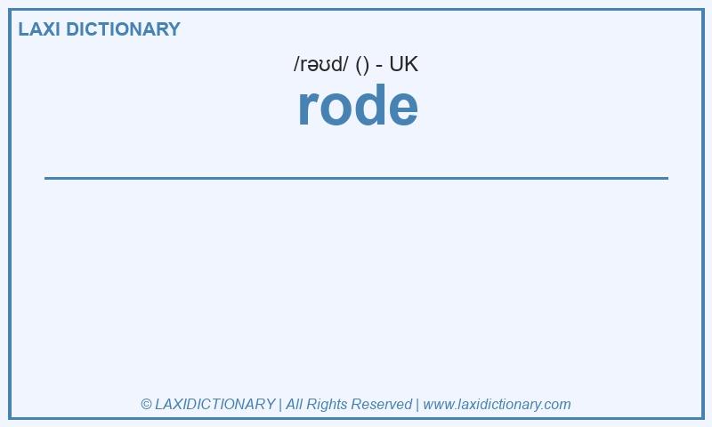 Definition rode in British English