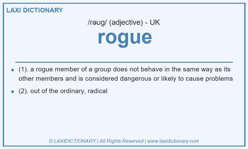 Definition rogue in British English
