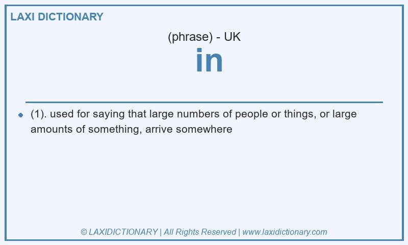 Definition  in in British English