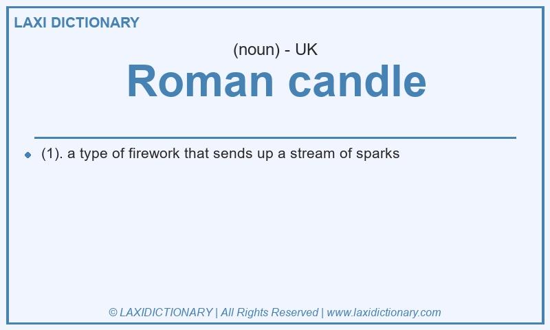 Definition Roman candle in British English