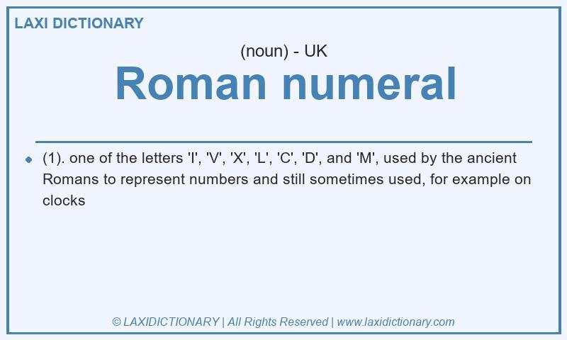 Definition Roman numeral in British English