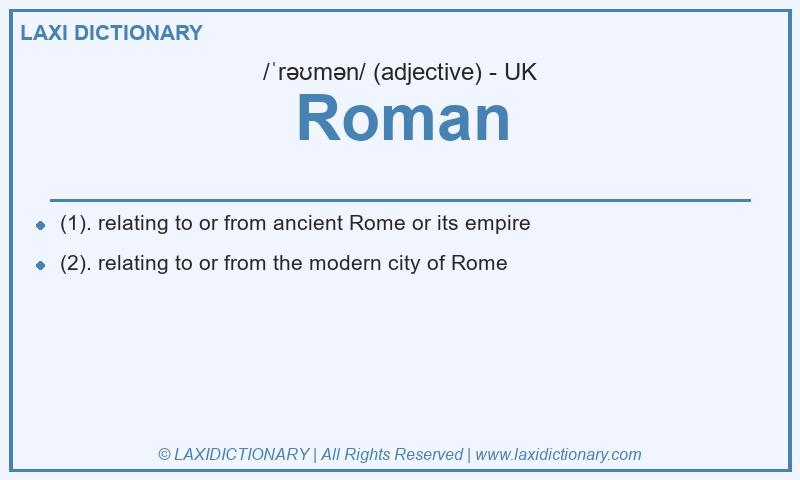 Definition Roman in British English
