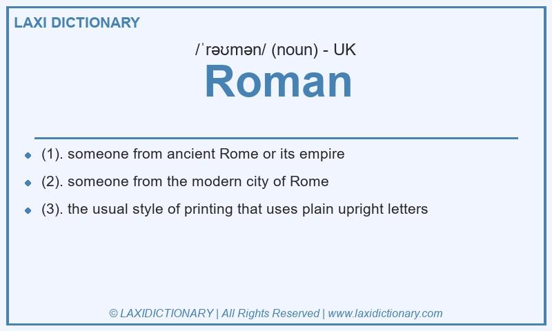 Definition Roman in British English