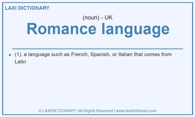 Definition Romance language in British English