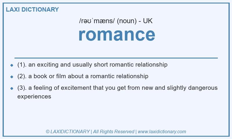 Definition romance in British English